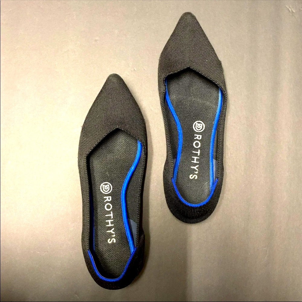 Rothy's the point flats black 9.5 / 8.5